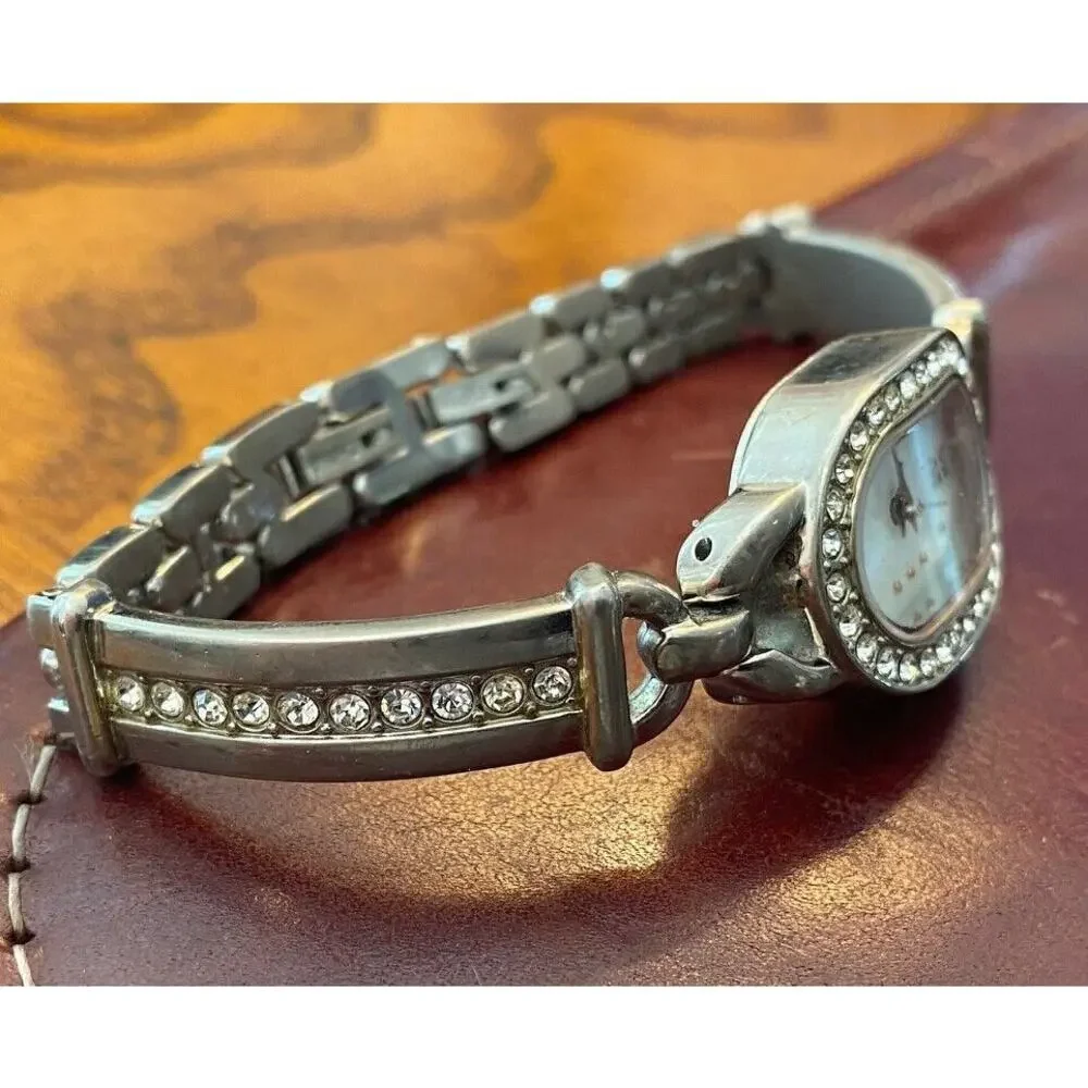 Women's 18mm Silver Tone allude Watch, Rose Gold Tone and Crystal Accents